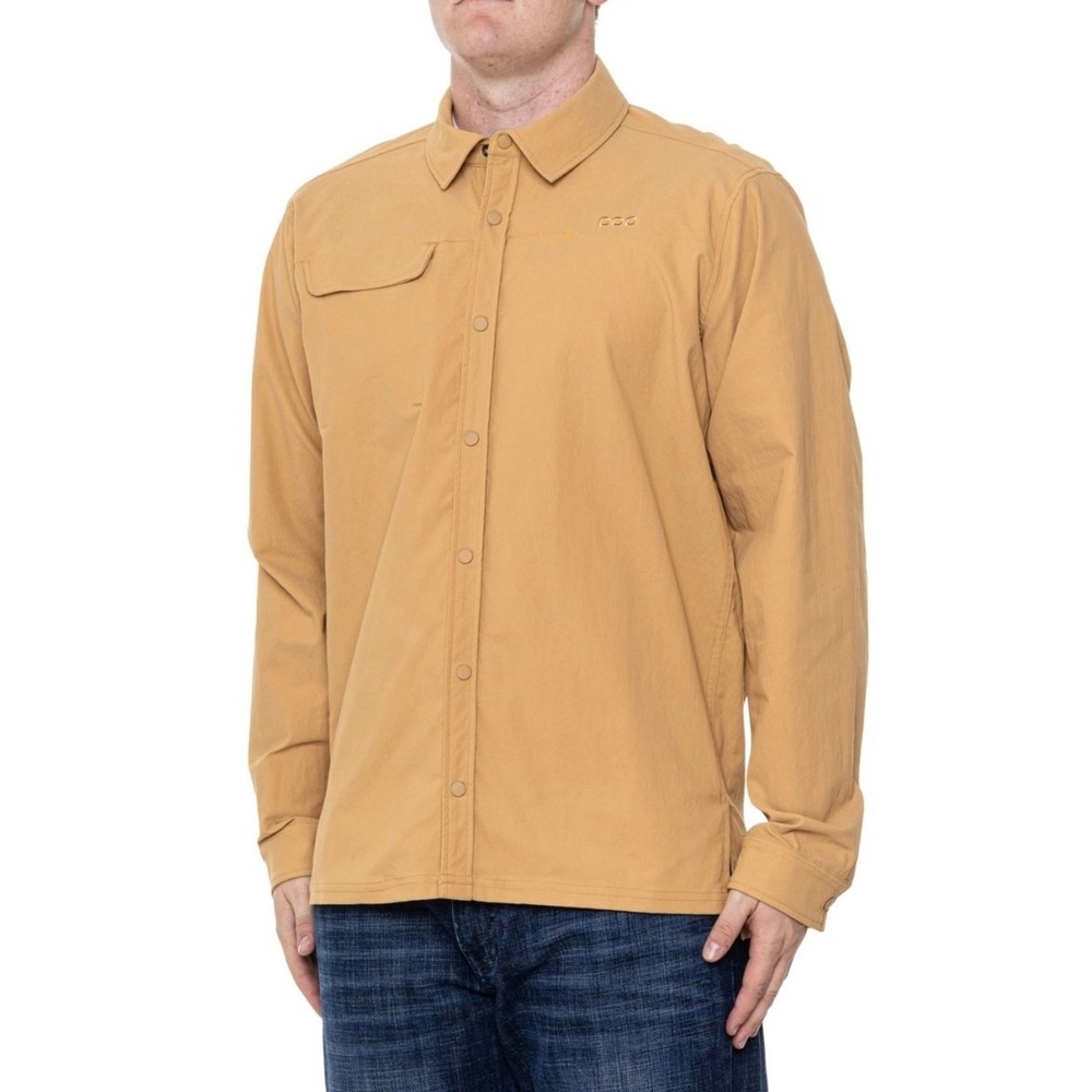 POC Rouse Shirt Mens‎ Medium Aragonite Brown Snap Front Long Sleeve MTB Cycling